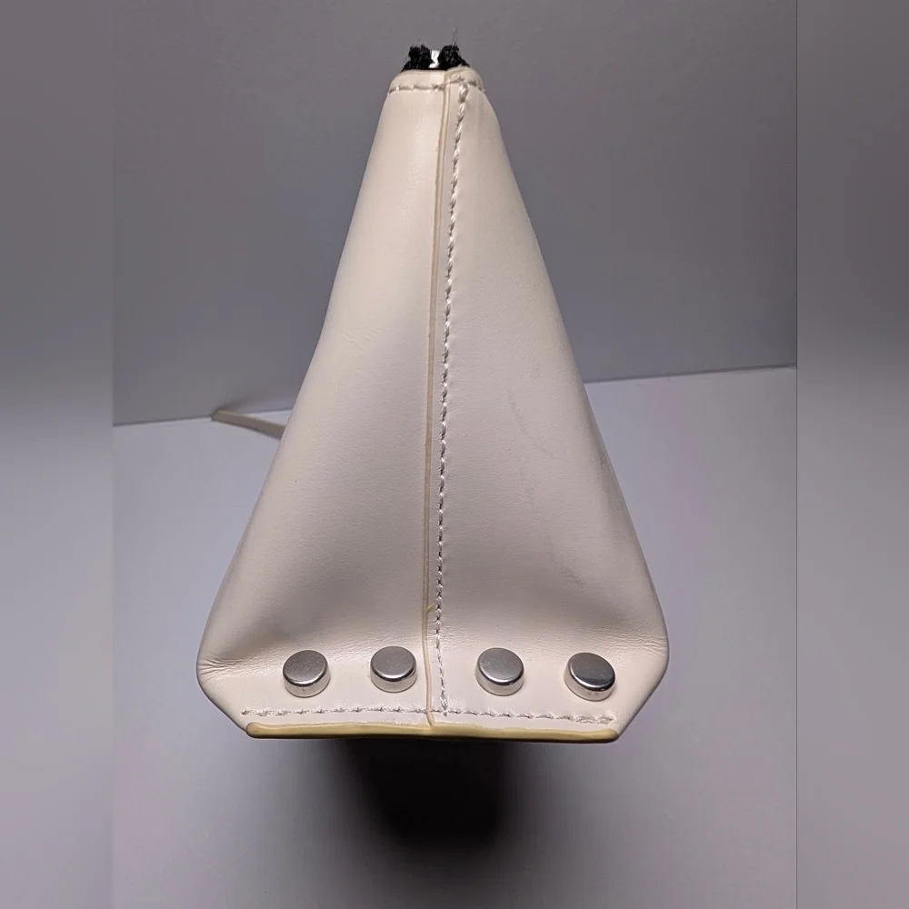 Small White leather AllSaints Anais Pouch Makeup Case (W/ Free Diptyque Samples)